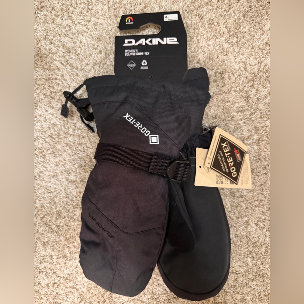 Dakine Black Eclipse Gore-Tex Snow Mittens ski snowboard 7 medium